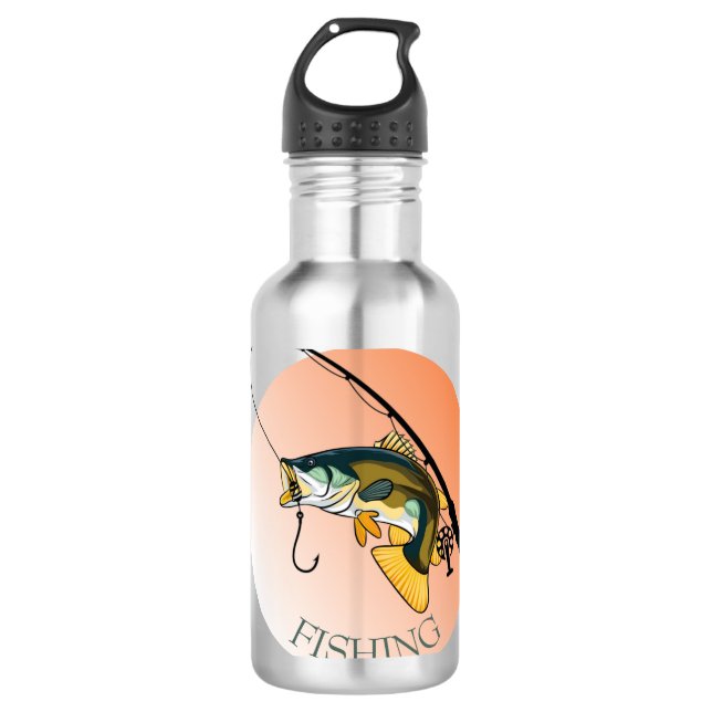 fishing stainless steel water bottle (Front)