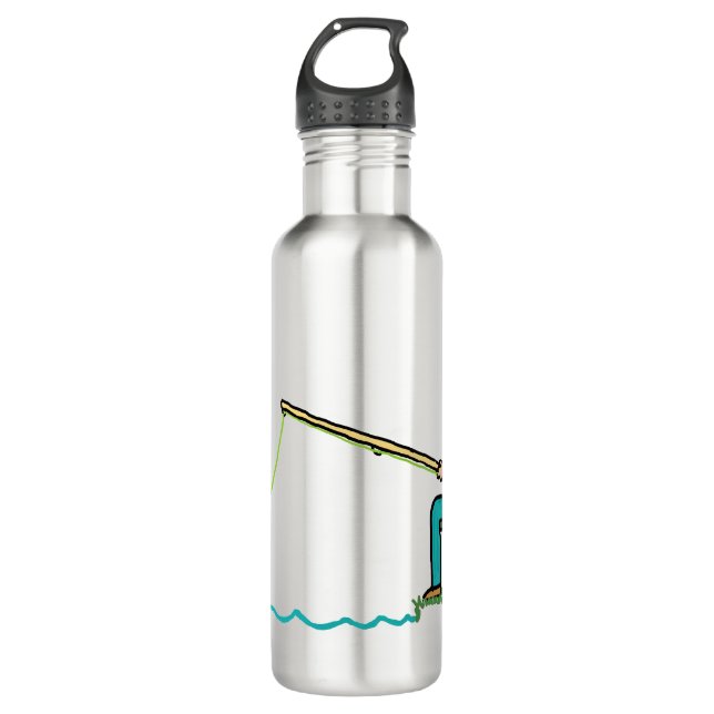 Fishing Stainless Steel Water Bottle (Front)