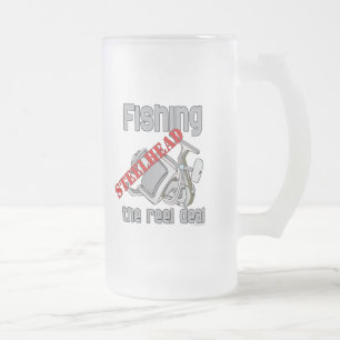 Fishing Steelhead The Reel Deal Frosted Glass Beer Mug