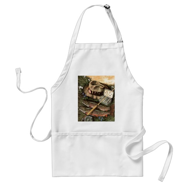 Fishing Still Life Adult Apron (Front)
