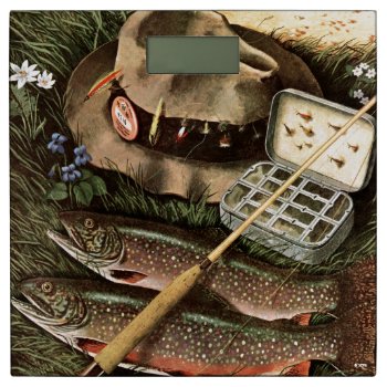 Fishing Still Life Bathroom Scale by PostSports at Zazzle
