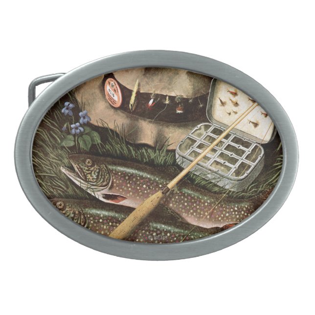 Fishing Still Life Belt Buckle (Front)