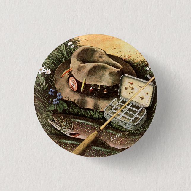 Fishing Still Life Button (Front)