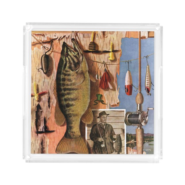 Fishing Still Life by John Atherton Acrylic Tray (Front)