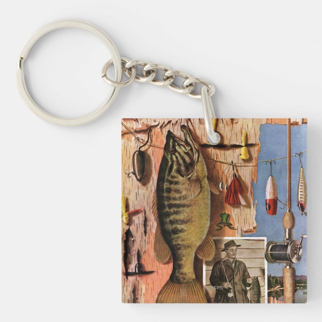 Fishing Still Life by John Atherton Keychain (Front)