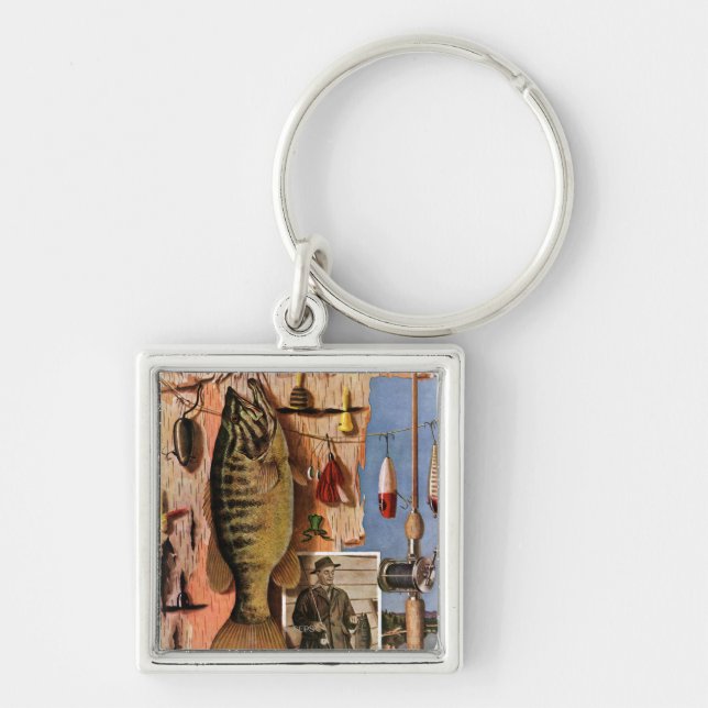 Fishing Still Life by John Atherton Keychain (Front)