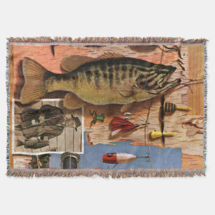Fishing Still Life by John Atherton Throw Blanket