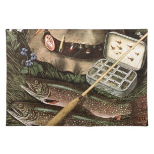 Fishing Still Life Cloth Placemat