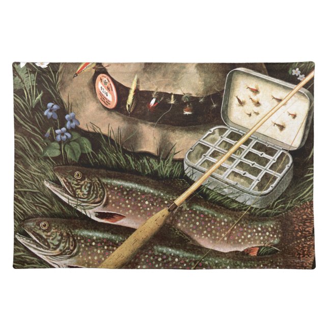 Fishing Still Life Cloth Placemat (Front)