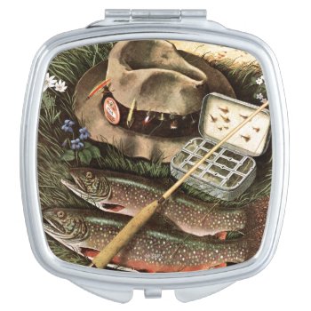 Fishing Still Life Compact Mirror by PostSports at Zazzle