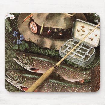 Fishing Still Life Mouse Pad by PostSports at Zazzle