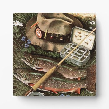 Fishing Still Life Plaque by PostSports at Zazzle