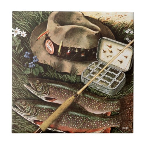 Fishing Still Life Tile