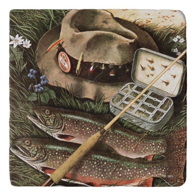 Fishing Still Life Trivet (Front)