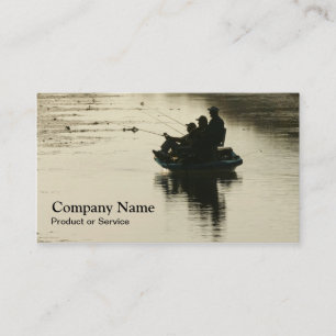 Fishing sunset business card
