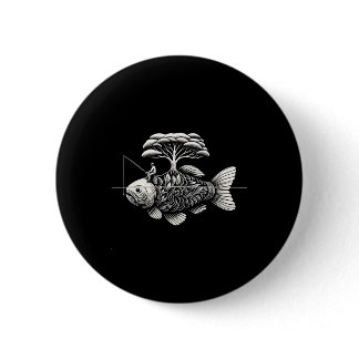 Fishing Supplies Funny Fisherman Creative Nature A Button