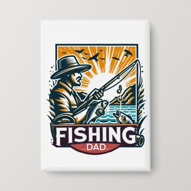 Fishing t shirt  button (Front)