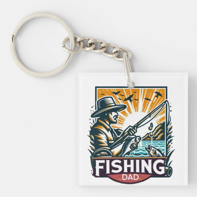 Fishing t shirt  keychain (Front)