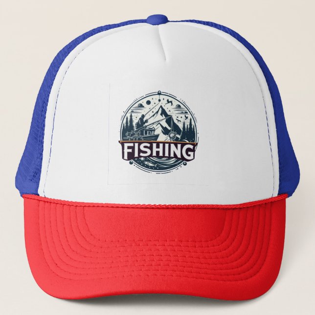 Fishing t shirt  trucker hat (Front)