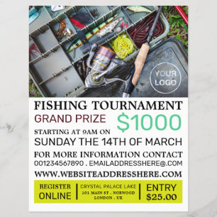 Fishing Tackle Box, Fishing Tournament Event  Flyer