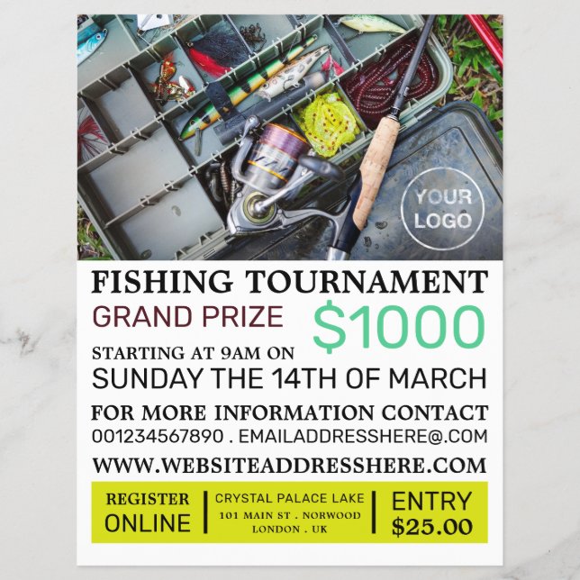 Fishing Tackle Box, Fishing Tournament Event  Flyer (Front)