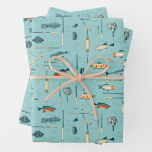 Fishing Tackle Fish Fishing Rods Sports Wrapping Paper Sheets