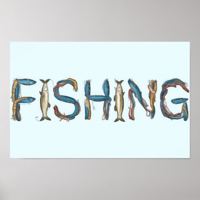 Fishing Text Poster (Front)