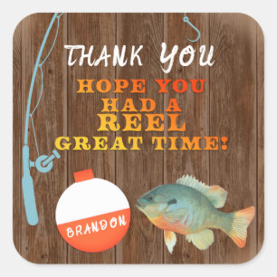 Fishing Thank You Birthday Sticker