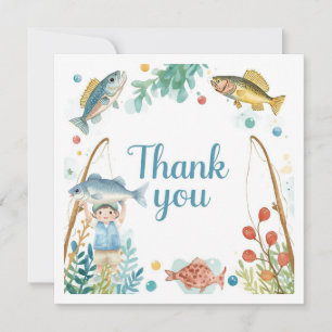 Fishing Thank You Card with Boy Fishing