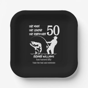 Fishing the Legend Rodfather 50th Birthday Paper Plates
