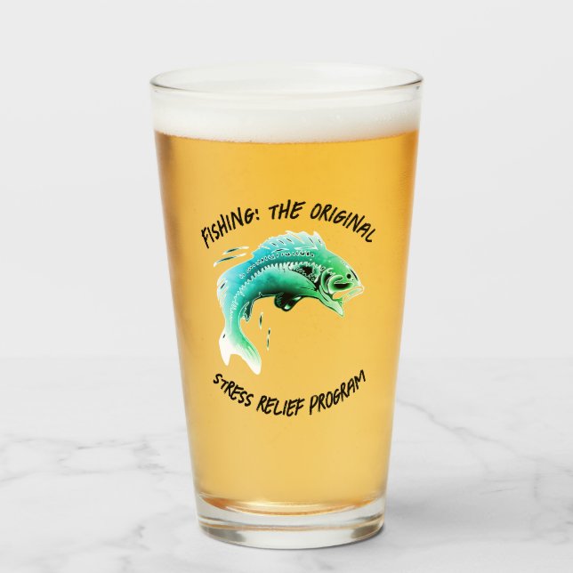 Fishing: The original stress... - Fishing Beer Glass (Front Filled)