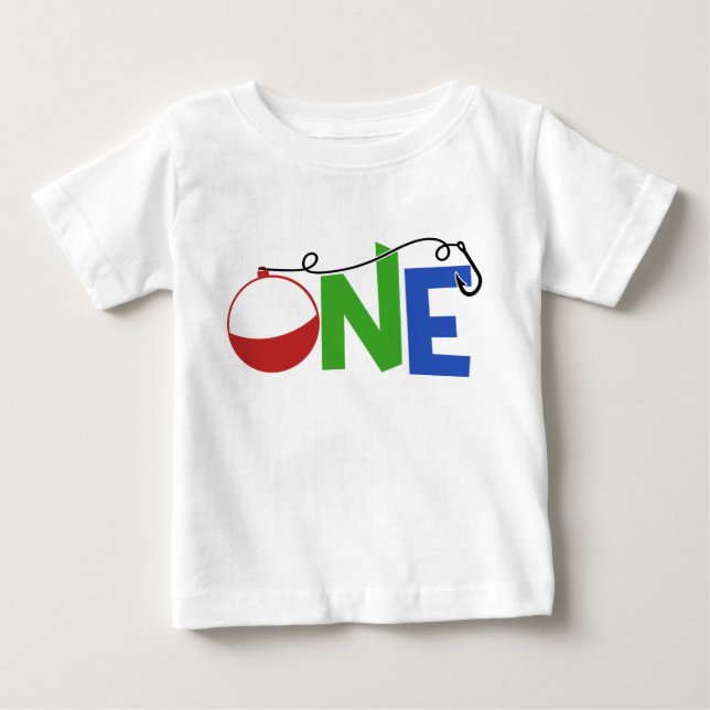 Fishing Theme 1st Birthday Baby T-Shirt (Front)