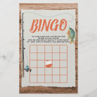 Fishing Theme Baby Shower Bingo Game Flyer