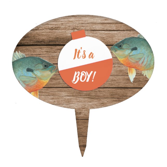 Fishing Theme Baby Shower Cake Topper (Front)