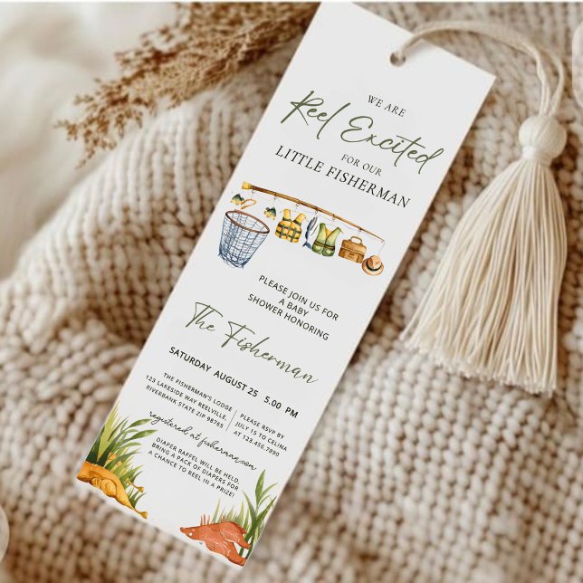 Fishing Theme Baby Shower Invitation for Boy  Bookmarks (Creator Uploaded)