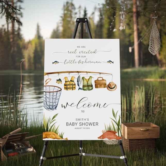 Fishing Theme Baby Shower Welcome Sign Foam Board  (Creator Uploaded)