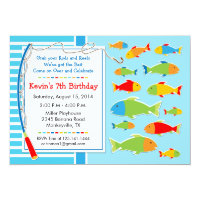 Fishing Theme Birthday Party Invitation