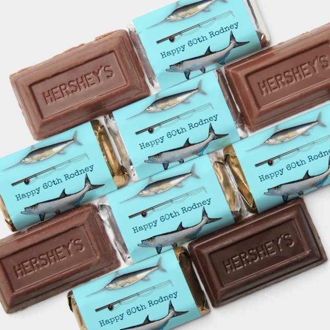 Fishing Theme Happy Birthday Fisherman Hershey's Miniatures (Assorted)