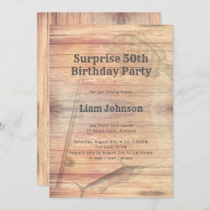 Fishing Theme His Birthday Party Invitation