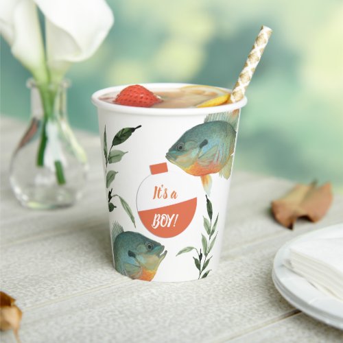 Fishing Theme Its a Boy Baby Shower Paper Cups