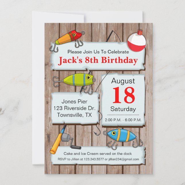 Fishing Theme Party Invitation (Front)