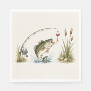 Fishing Theme Party Plates Bass Napkins