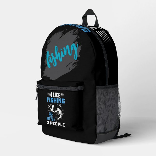 Fishing Theme  Printed Backpack (Back Corner Right)