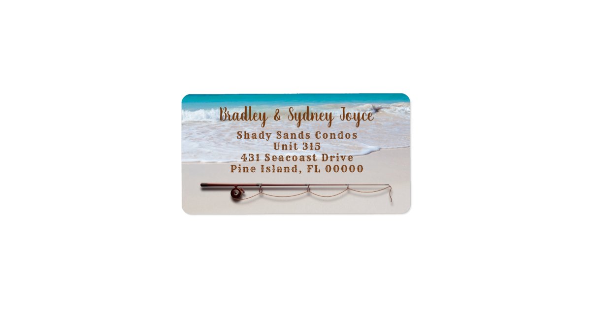 Fishing Theme Sea Coast Big Address Label | Zazzle