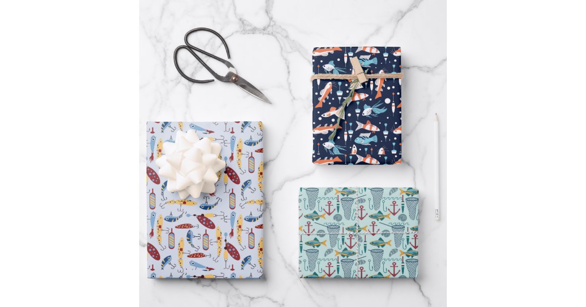 Christmas Fishing Wrapping Paper 