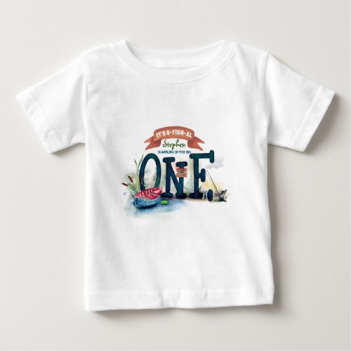 Fishing Themed 1st Birthday Party Baby T_Shirt