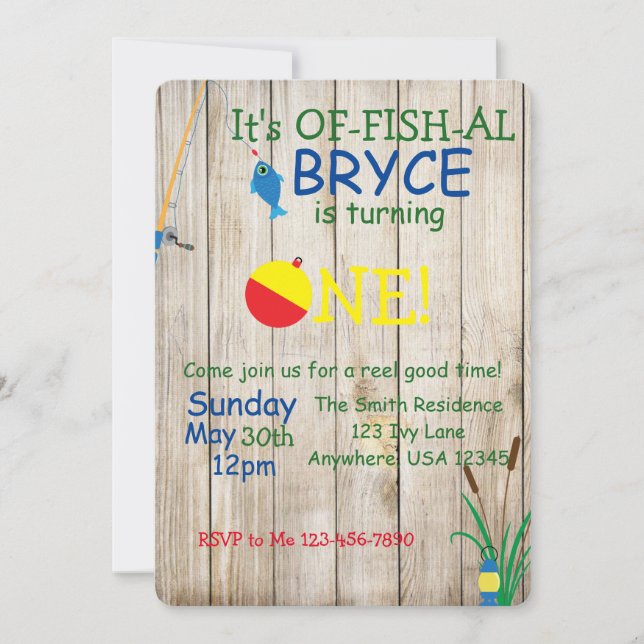 Fishing themed Birthday Invitation (Front)