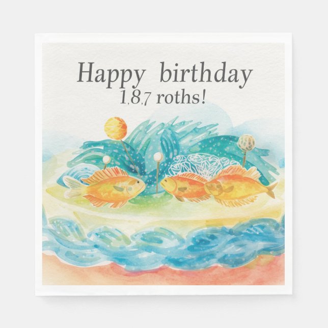 Fishing themed Birthday party for Fishing lovers  Napkins (Front)