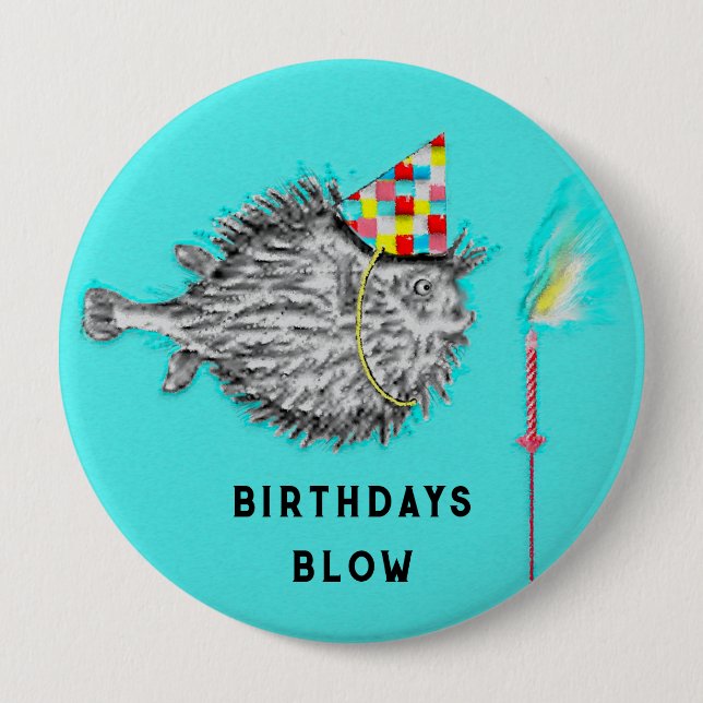 Fishing Themed Birthday Party Ideas Button (Front)