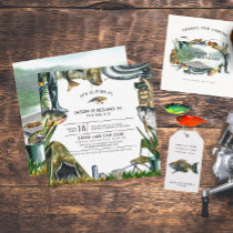 Fishing Themed Birthday Party Invitation